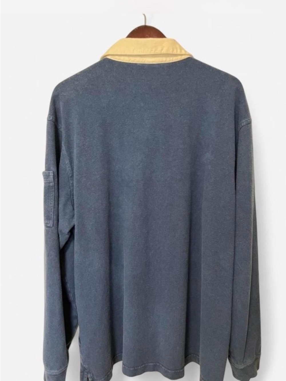 Patagonia Classic Long-Sleeve Rugby Shirt Navy with Cream Collar Men’s Size XL - Picture 2 of 5